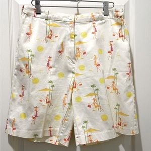 EP Pro Golf Shorts Fun in the Sun Print White w Bright Summer Hues